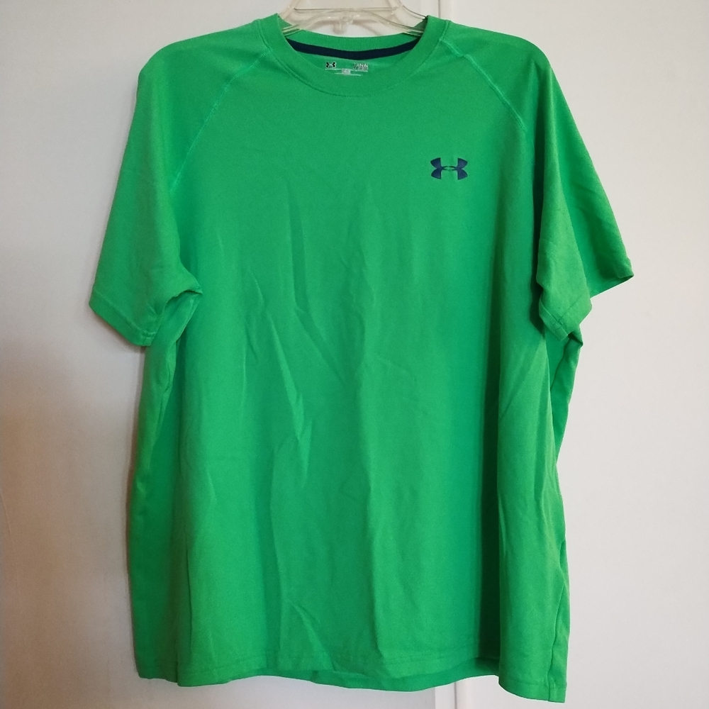 Men's Under Armour Loose Heatgear Green Athletic Shirt Size L